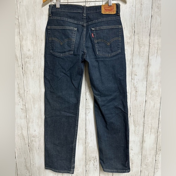 Levi's Dark Blue Straight Jeans Size 28x28 - Picture 2 of 5